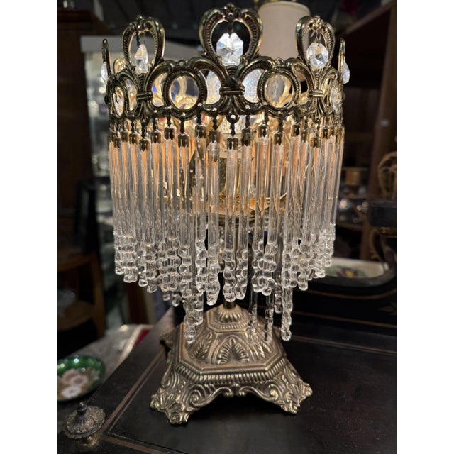 Bronze and Crystal Lamps, 1960s, Set of 2 For Sale - Image 6 of 7