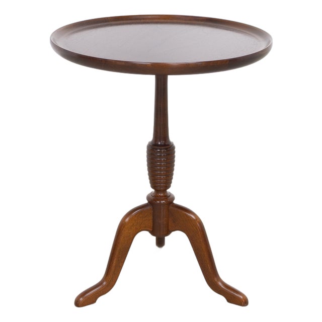 Round Danish Side Table in Oak and Walnut by Anton Kildeberg, 1960s For Sale