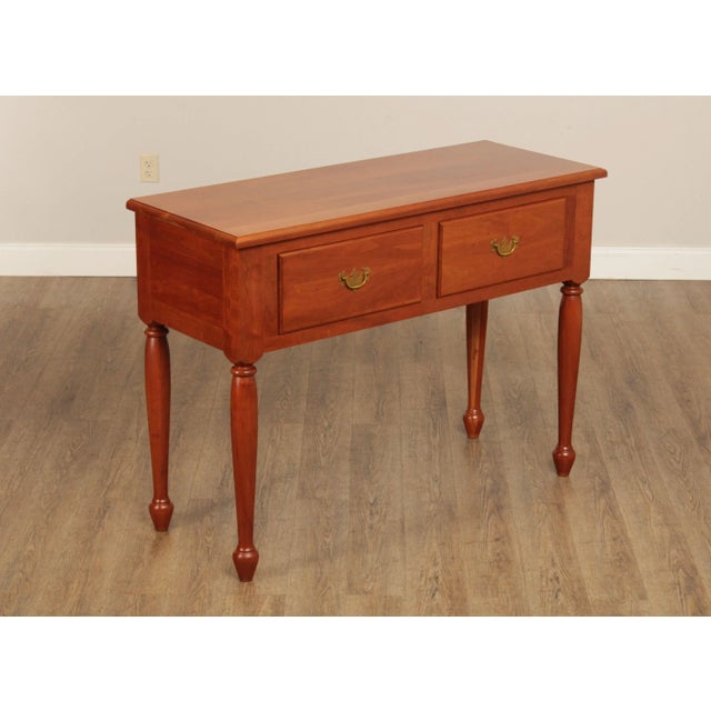 High Quality Early American Style Custom Crafted Solid Cherry Wood Console Server Table, Having Two Dovetailed Drawers...