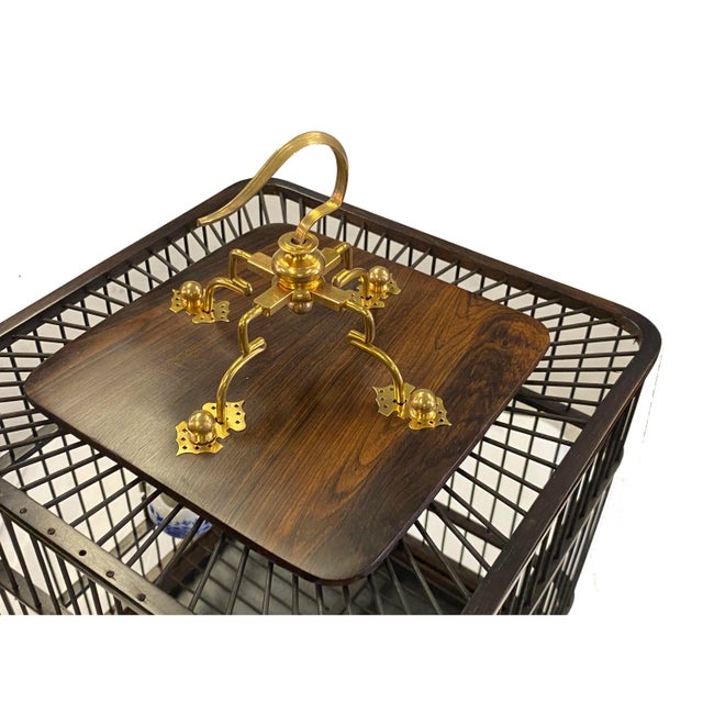 Quality Handmade Chinese Wood Square Shape Decorative Birdcage For Sale - Image 4 of 6