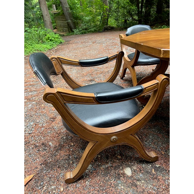 Drexel 1960s Drexel Esperanto Mid-Century Modern Hexagonal Low Dining & Game Table With 4 Chairs For Sale - Image 4 of 17