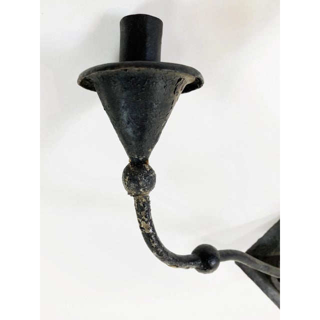 Vintage Iron Giacometti Style Wall Candelabra For Sale In Kansas City - Image 6 of 8