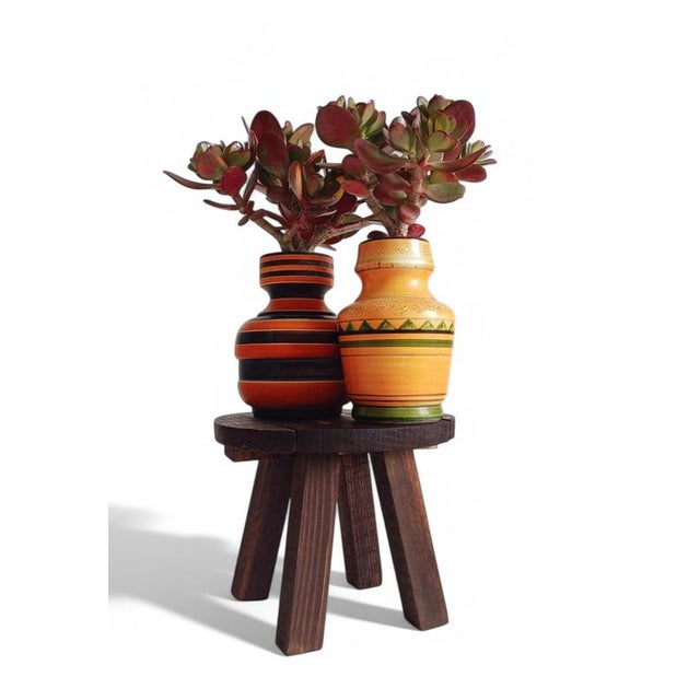 Rustic French Wooden Stool For Sale - Image 3 of 16