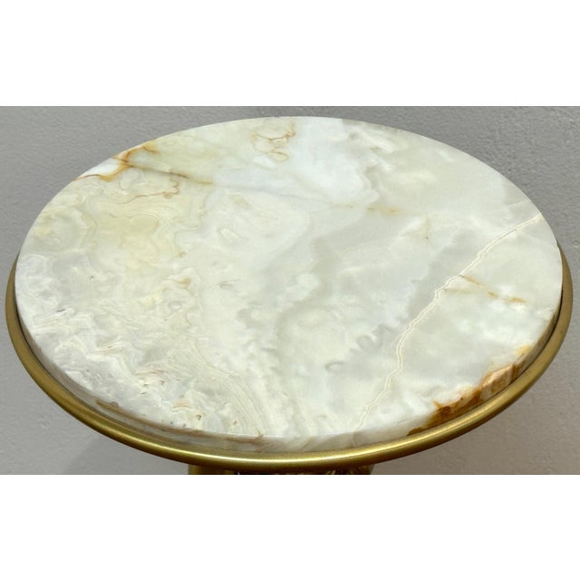 Early 20th Century French Belle Époque Gilt Brass & Onyx Satyress Caryatid Pedestal, Circa 1900s For Sale - Image 5 of 18