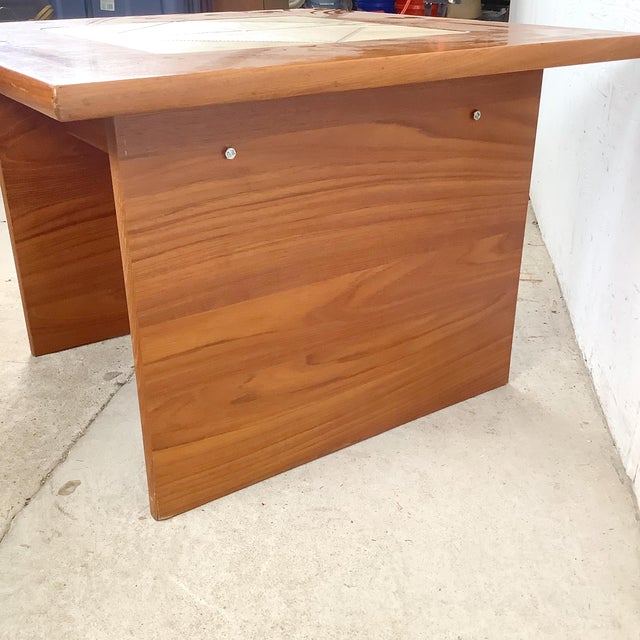Danish Modern Teak Side Table With Geometric Tile Inset, 1960s–1970s For Sale - Image 16 of 18