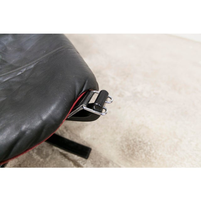 1980s Set of Vintage Lounge Chair and Ottoman by Sigurd Ressell for Poltrona Frau, Italy, 1980s For Sale - Image 5 of 18