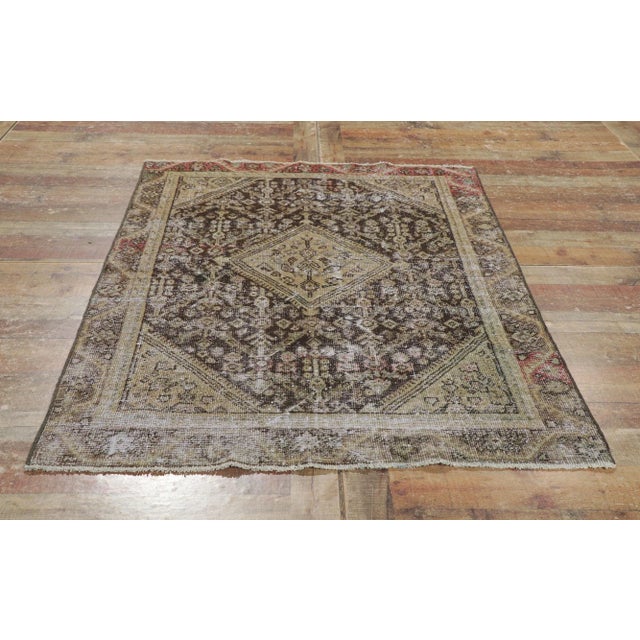 Antique-Worn Persian Mahal Rug - 3'10 X 8'06 For Sale - Image 10 of 11