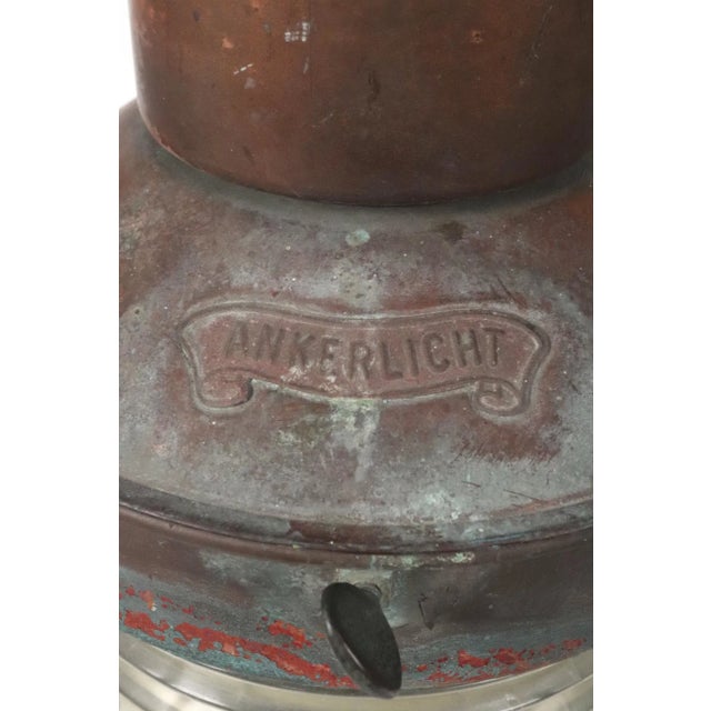 Early 20th Century DHR Holland Ankerlight Copper & Glass Ship Lantern For Sale In New York - Image 6 of 12