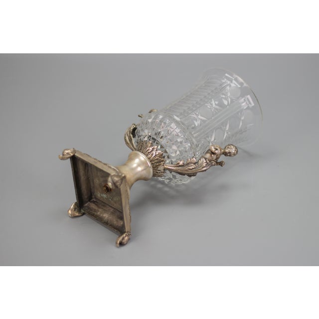 Czech Crystal Glass and Brass Vase with Cherubs, 1970s For Sale - Image 16 of 18