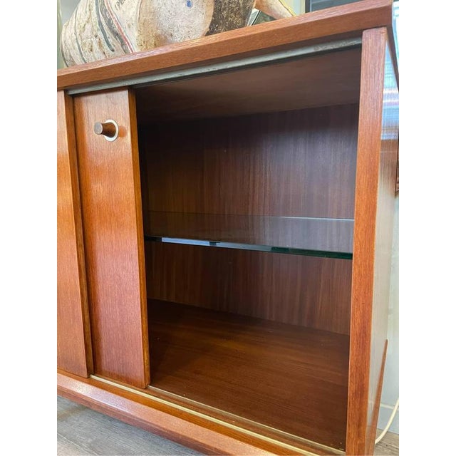 Brown Cabinet with Sliding Doors, 1950s For Sale - Image 8 of 14