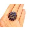 Bochic "Orient" Vintage Blue Sapphire Vintage Cluster Ring Set 18K Gold & Silver For Sale - Image 10 of 18