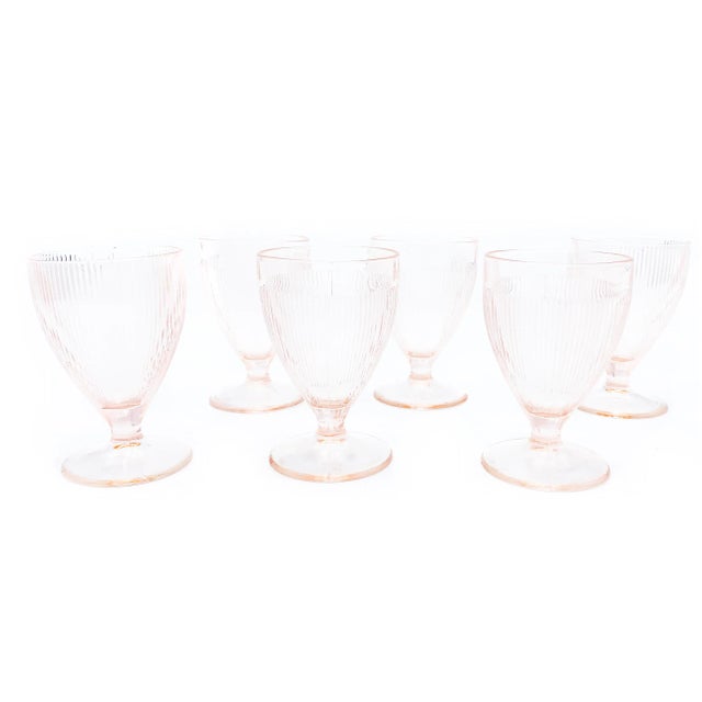 Mid-Century Modern Mid-Century Modern Pale Pink Glass Goblets / Sundae Dishes- 6 Pieces For Sale - Image 3 of 3