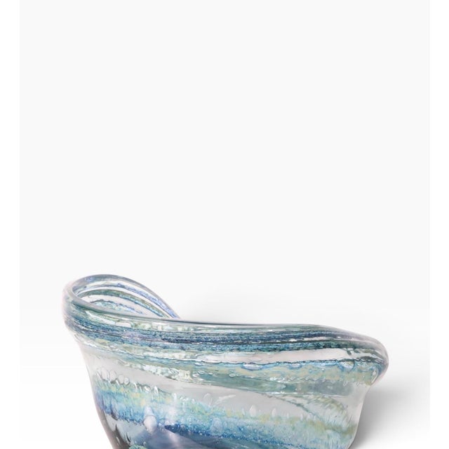 Large Organic Modern Art Glass Bowl by Josh Simpson C 1973 For Sale - Image 9 of 18