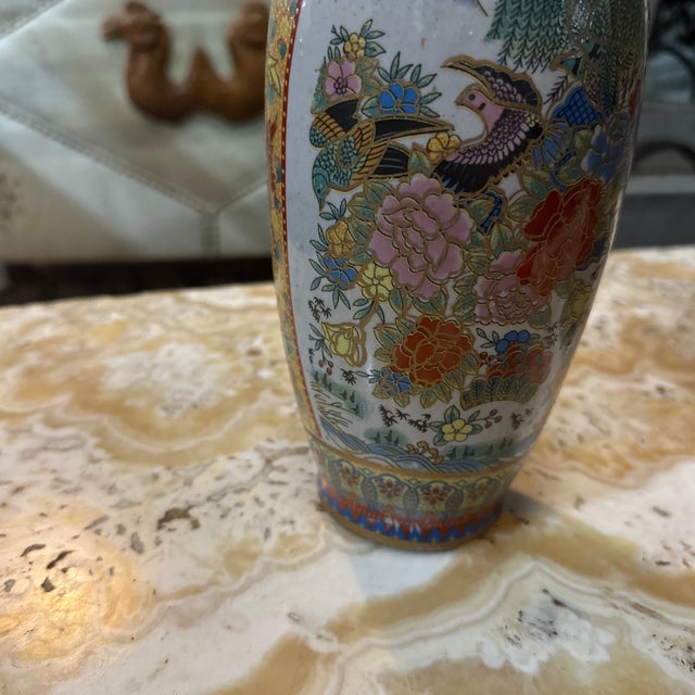 1970s Vintage Small Asian Ceramic Satsuma Inspired Vase For Sale - Image 5 of 8