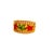 A vibrant ring showcasing a ring of 18k yellow gold. The design features colorful enamel leaves in red and green hues....