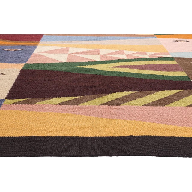 Pablo Picasso Contemporary Indian Kilim Rug, 10'02 X 14'02 For Sale - Image 4 of 10