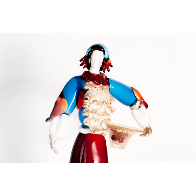 Murano Glass Sculpture of Woman in Traditional Dresses, 1980s For Sale - Image 4 of 6