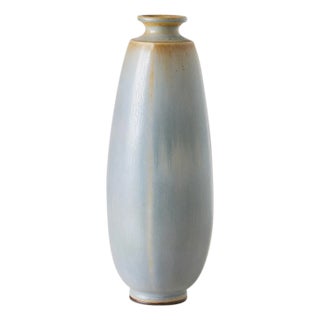Pale Blue and Grey Stoneware Vase by Berndt Friberg For Sale