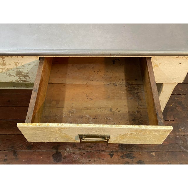 Stainless Steel and Pine Country Kitchen Work Table For Sale - Image 14 of 16