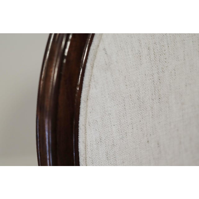 Set of 10 Transitional Solid Mahogany Oval Back Dining Room Chairs W Crypton Fabric For Sale - Image 9 of 15