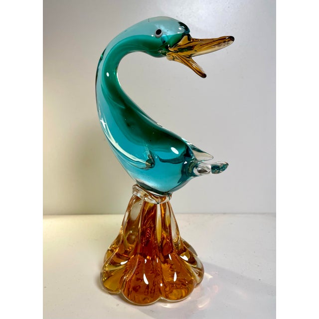 A wonderfully expressive mid-century hand-blown Murano glass duck imported by Jordan's Importing Company, better known as...