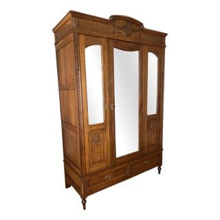 French Wardrobe in Oak For Sale