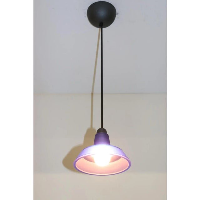 Glass 1990s Modern Murano Blue Glass Pendant Lamp For Sale - Image 7 of 8