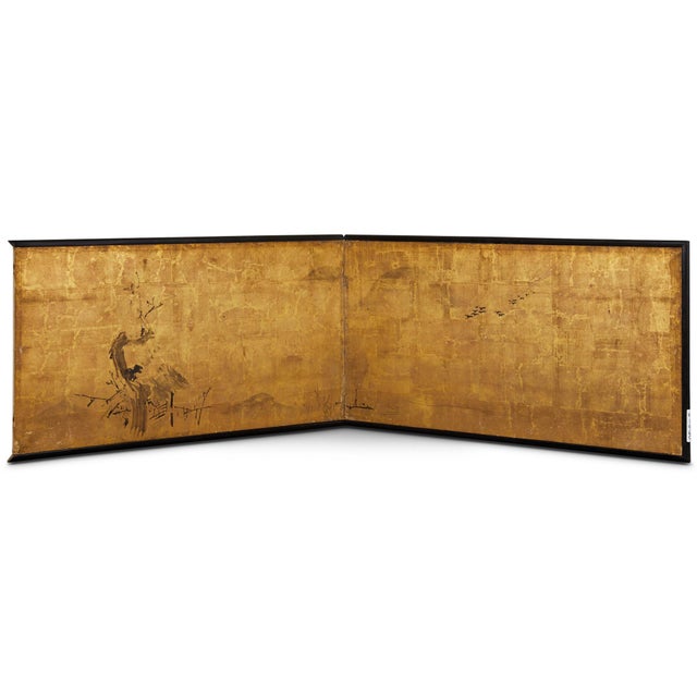 Gold 17th Century Japanese Furosaki Tea Ceremony Screen, Farmhouse Landscape, C. 1650 For Sale - Image 8 of 8