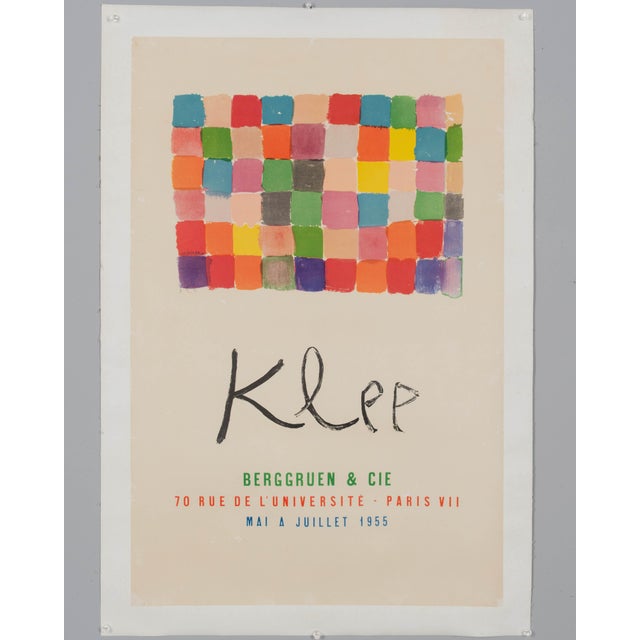 An original Mid Century French lithograph exhibition poster for Paul Klee, published by Galerie Berggruen & Cie, Paris....