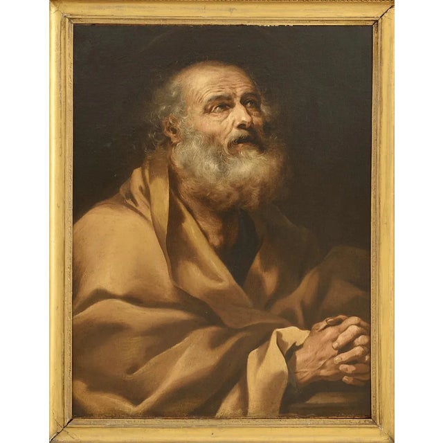 After Aureliano Milani, The Repentance of Saint Peter, 1600s-1700s, Oil on Canvas For Sale - Image 4 of 7