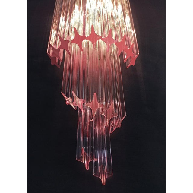 Vintage Murano Wall Sconce with 32 Quadriedri Trasparent and Pink Prism, 1990s, Set of 2 For Sale - Image 13 of 15