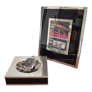 Art Deco Style Playboy Picture Frame with Storage Bowl, 1980s, Set of 2 For Sale