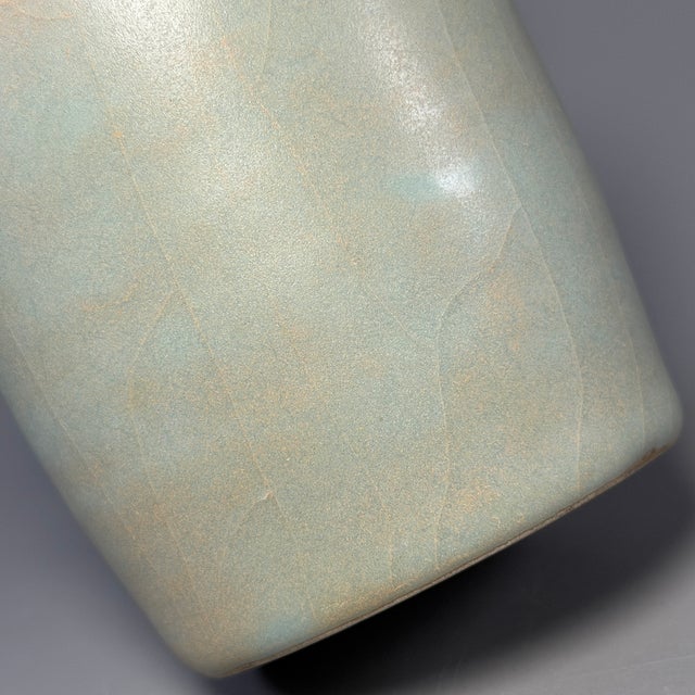 15th Century & Earlier Antique Chinese Longquan Celadon Vase, Phoenix‑Shaped Double Handles For Sale - Image 5 of 8