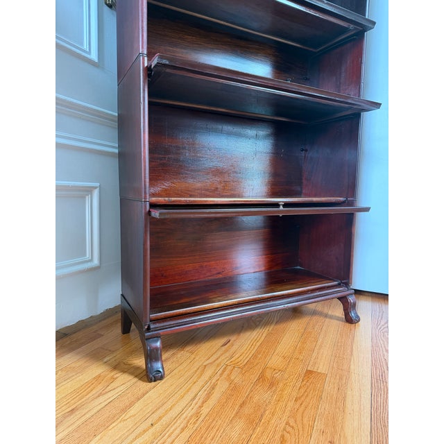 Antique 5 Stack Barrister Bookcase Lundstrom Arts & Crafts Mahogany & Leaded Glass Circa 1920 For Sale - Image 12 of 12