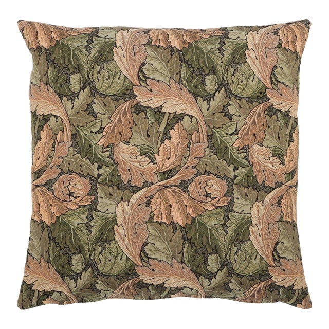 Acanthus Leaf Gold Tapestry Cushion With Feather Filler - 46x46cm (18"x18") For Sale