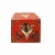 Chinese Distressed Red Wheel Conch Graphic Square Shape Box For Sale - Image 4 of 5