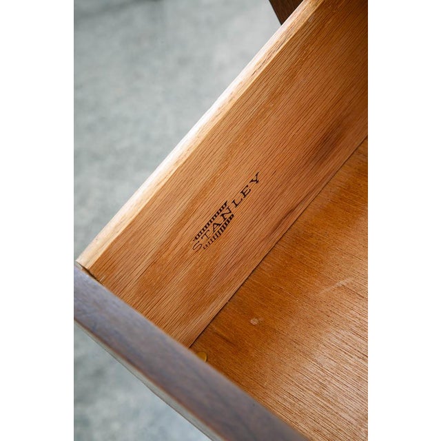 1960s 1960s Mid Century Modern Dresser Credenza 9 Drawer Stanley Walnut High Danish For Sale - Image 5 of 11