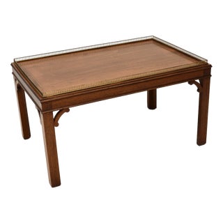 Antique Chippendale Brass Coffee Table, 1930s For Sale