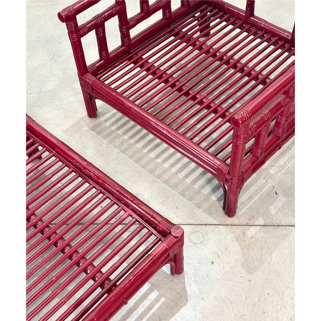 Wood Bamboo Living Room Set from Vivai Del Sud, 1970s, Set of 3 For Sale - Image 7 of 10