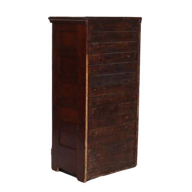 Antique Oak Raised Panel Ice Box Circa 1900 For Sale - Image 11 of 11