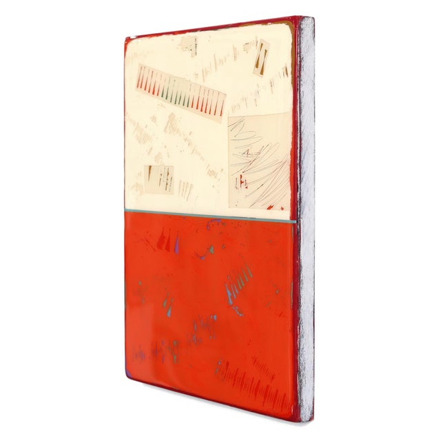 Double Vision 72 - Modern Shiny Resin Minimalist Vibrant Red Two Tone Original Artwork by Ricky Hunt For Sale In Los Angeles - Image 6 of 9