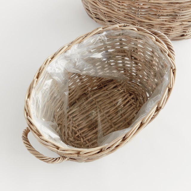 Farmhouse Normandy Oval Basket Planters, Set Of 2 For Sale - Image 3 of 3