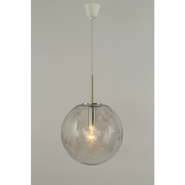 Glass Large Murano Ball Pendant Light by Doria, Germany, 1970s For Sale - Image 7 of 13