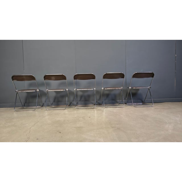 1970s Vintage Plia Folding Chairs by Giancarlo Piretti for Castelli, 1970s, Set of 5 For Sale - Image 5 of 12