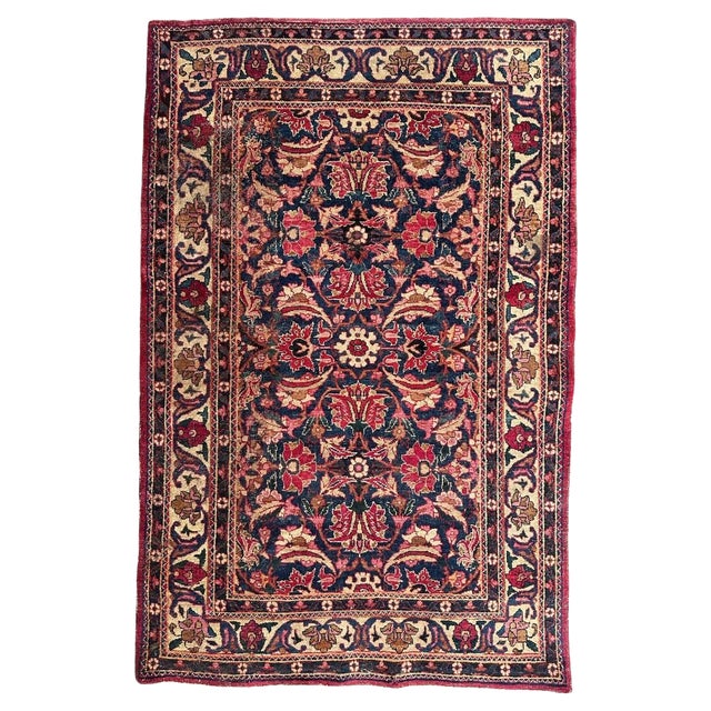 Antique Yazd Rug, 1890s For Sale