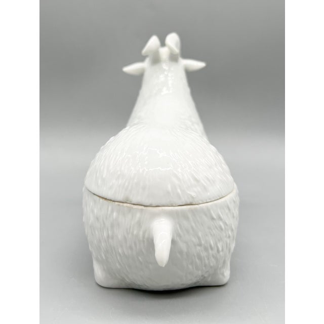 Ceramic Vintage Mottahedeh White Ram Butter Dish/ Trinket Dish For Sale - Image 7 of 12
