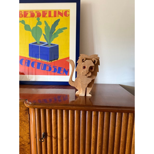 Lion Wood Sculpture, Attributed to Bottega Michelangeli, Orvieto Italy 1970s For Sale - Image 6 of 12