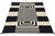 Modern Navajo Style Hand-Woven Wool Flat-Weave Area Rug in Black & Ivory For Sale - Image 4 of 9