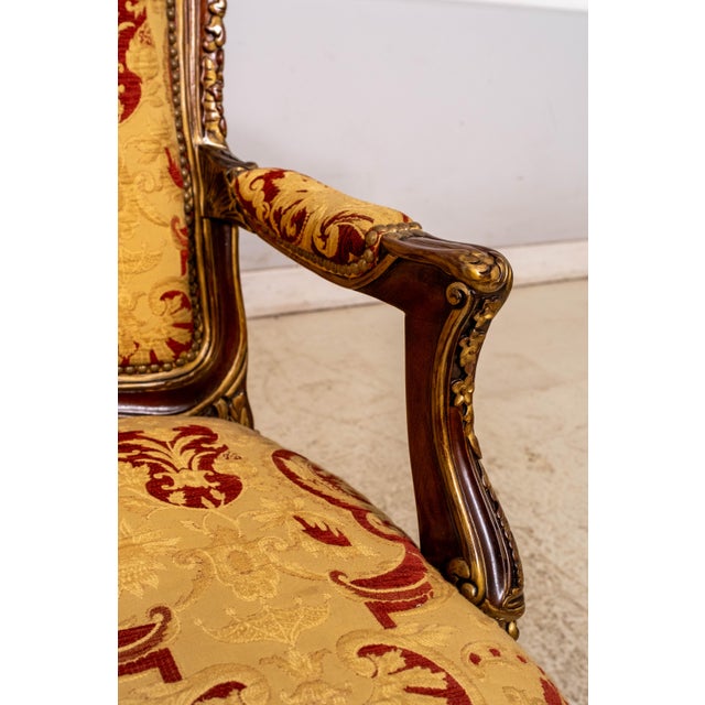 Pair of Southwood Louis XV Style Fauteuil Carved Armchairs For Sale - Image 12 of 18