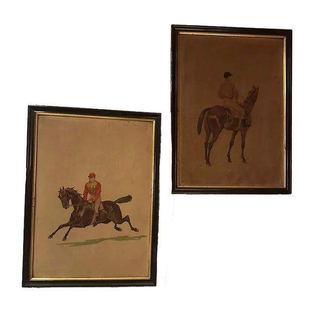 Equestrian Scenes, Engravings, 1890s, Set of 2 For Sale